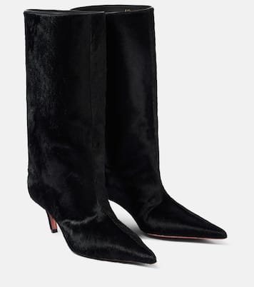 Botas altas Fiona 60 de pelo de becerro | Amina Muaddi
