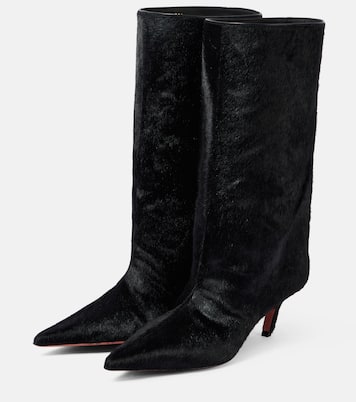 Botas altas Fiona 60 de pelo de becerro | Amina Muaddi