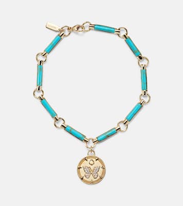 Bracciale Reverie Element in oro 18kt con turchesi e diamanti | FoundRae