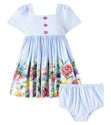 Baby - Abito e culottes in cotone con stampa | Dolce&Gabbana Kids