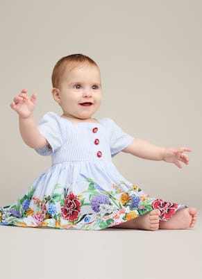 Baby - Abito e culottes in cotone con stampa | Dolce&Gabbana Kids