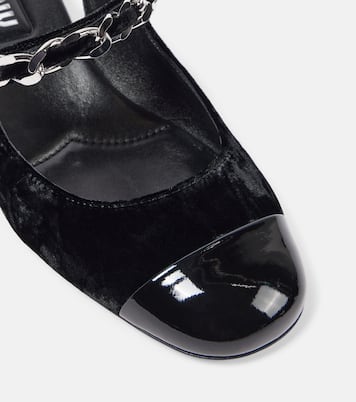 Verzierte Slingback-Pumps 35 aus Samt | Miu Miu
