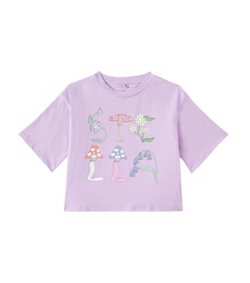 프린트 크롭 코튼 저지 티셔츠 | Stella McCartney Kids