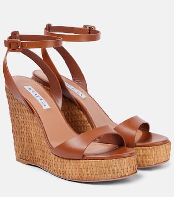 Wedge-Sandalen Sunseeker 110 aus Leder | Aquazzura