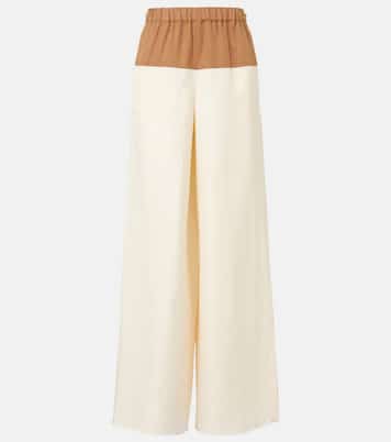 Pantaloni Gestro a gamba larga in lino e seta | Max Mara
