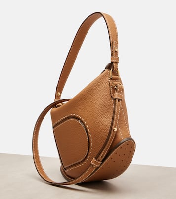 Pin Swing Surpiqué leather shoulder bag  | Delvaux