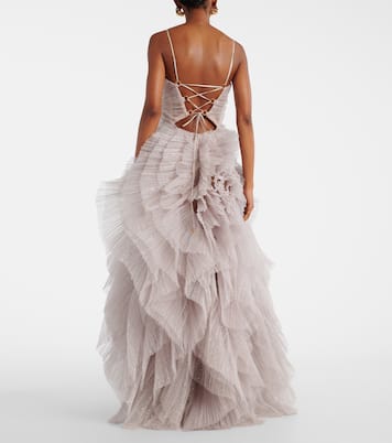 Sureya cutout ruffled tulle gown | Maria Lucia Hohan