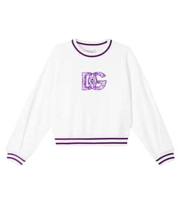 Sudadera DG Majolica de jersey de algodón | Dolce&Gabbana Kids