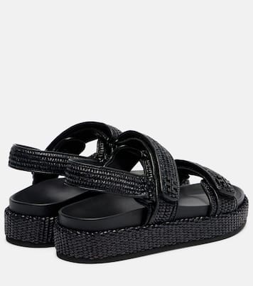 Raffia and leather sandals | Tory Burch