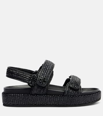 Raffia and leather sandals | Tory Burch