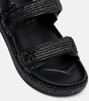 Raffia and leather sandals | Tory Burch
