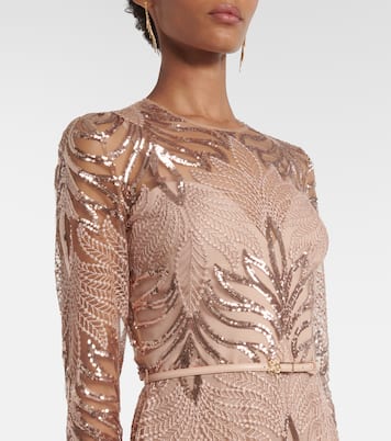 Embroidered sequined tulle gown | Elie Saab