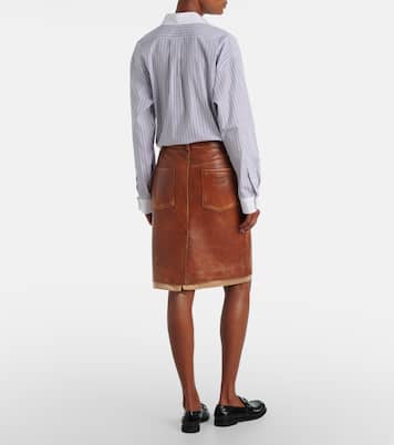 Leather midi skirt | Miu Miu