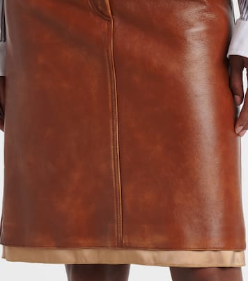 Leather midi skirt | Miu Miu