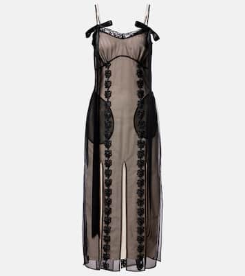 Lace-trimmed sheer midi dress | Simone Rocha