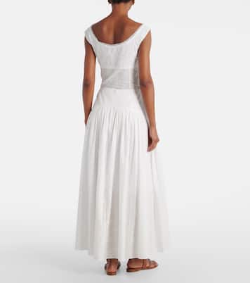 Procida pleated cotton maxi skirt | Staud