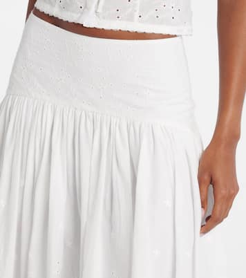 Procida pleated cotton maxi skirt | Staud
