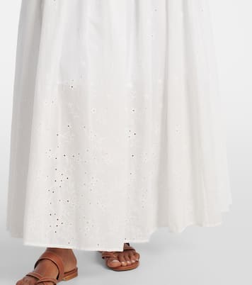 Procida pleated cotton maxi skirt | Staud