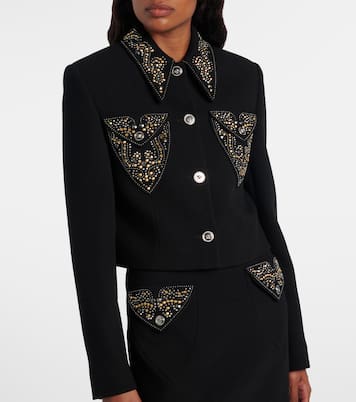 Studded wool-blend jacket | Versace