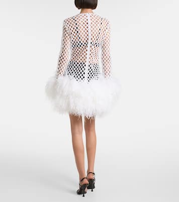 Feather-trimmed sequined minidress | Dolce&Gabbana
