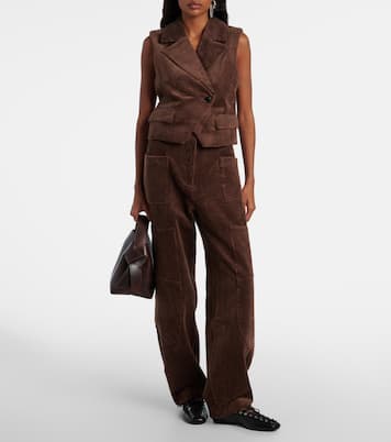Gilet en velours côtelé de coton | Ganni