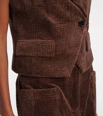 Gilet en velours côtelé de coton | Ganni