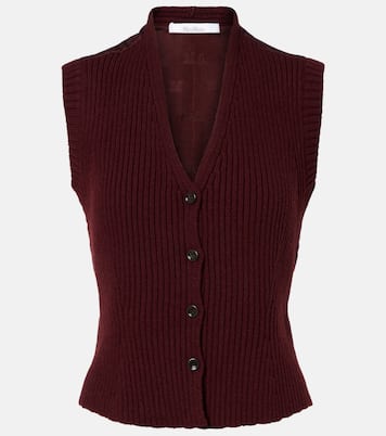 Madre paneled wool-blend and satin vest | Max Mara