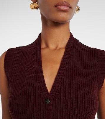 Madre paneled wool-blend and satin vest | Max Mara