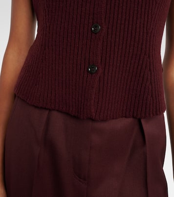 Madre paneled wool-blend and satin vest | Max Mara