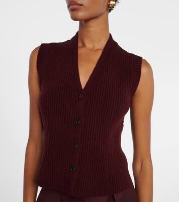 Madre paneled wool-blend and satin vest | Max Mara