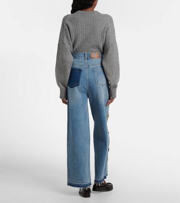 Embellished high-rise wide-leg jeans | Xu Zhi