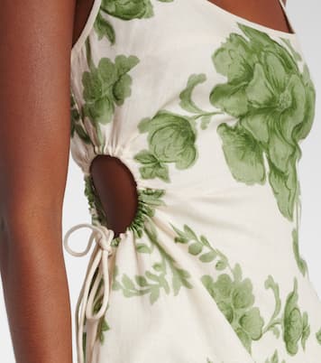 Gardella cutout floral linen minidress | SIR