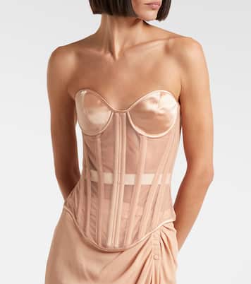 re/edit paneled sheer bustier top | Mugler