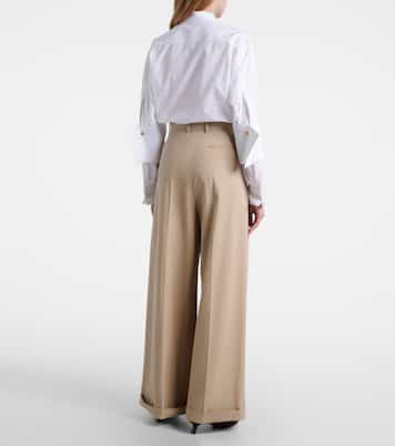 High-rise cotton wide-leg pants | Loewe