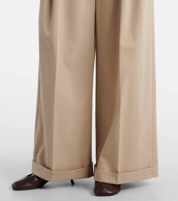High-rise cotton wide-leg pants | Loewe