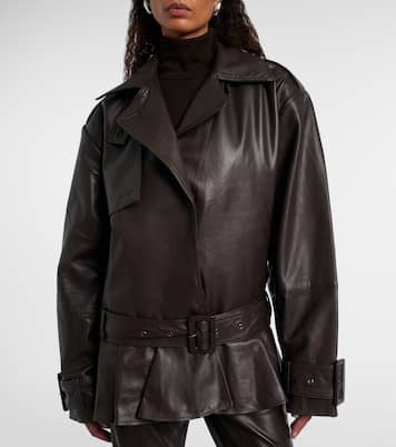 Belted leather biker jacket | Rotate