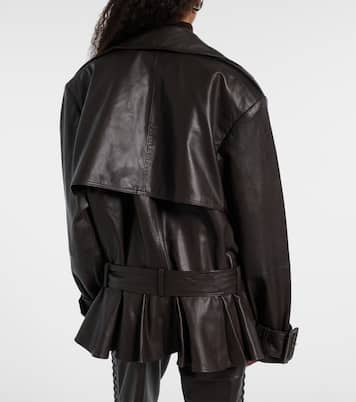 Belted leather biker jacket | Rotate