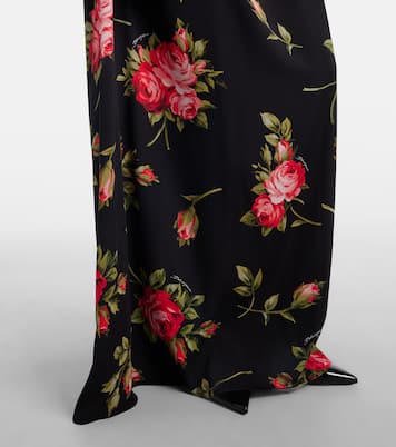 Floral caped silk-blend gown | Dolce&Gabbana