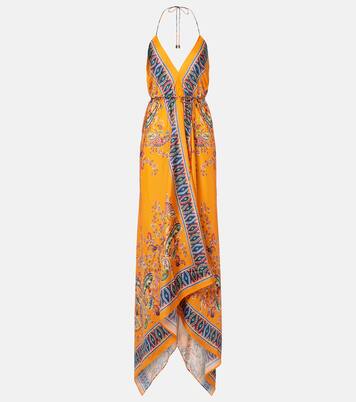 Paisley asymmetric open-back maxi dress | Etro