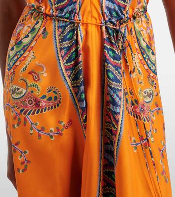 Paisley asymmetric open-back maxi dress | Etro