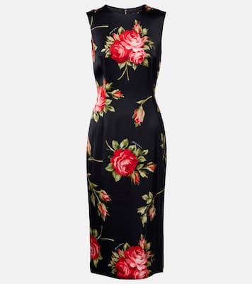 Floral satin midi dress | Dolce&Gabbana