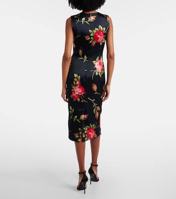 Floral satin midi dress | Dolce&Gabbana