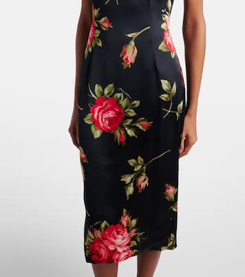 Floral satin midi dress | Dolce&Gabbana