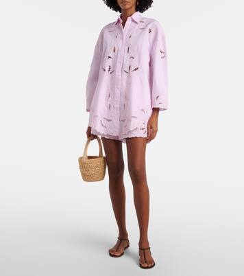 High-rise cotton wide-leg shorts | Juliet Dunn