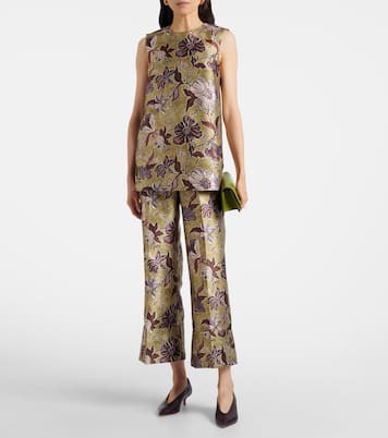 Citron floral cropped pants | Alémais