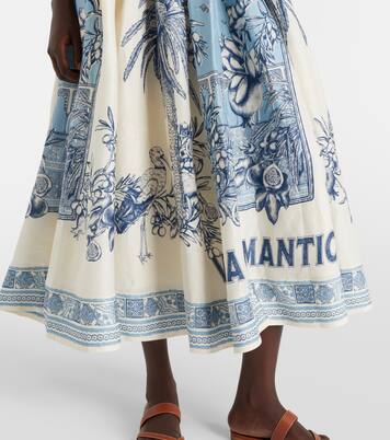 Vestido midi Villa Romantica en mezcla de lino | Alémais