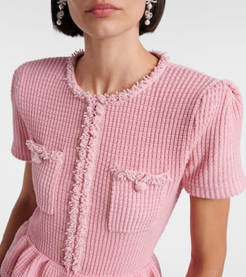 فستان ميدي بيبلوم بحبكة الوافل | Self-Portrait