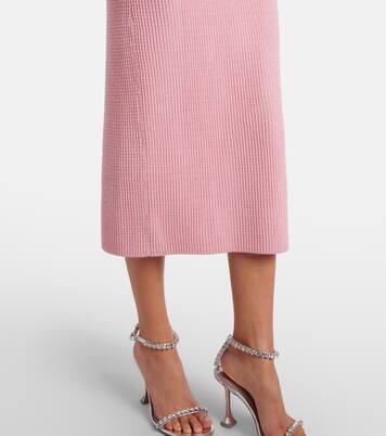 فستان ميدي بيبلوم بحبكة الوافل | Self-Portrait