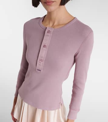 Camiseta con botones acanalada de algodón | Chloé