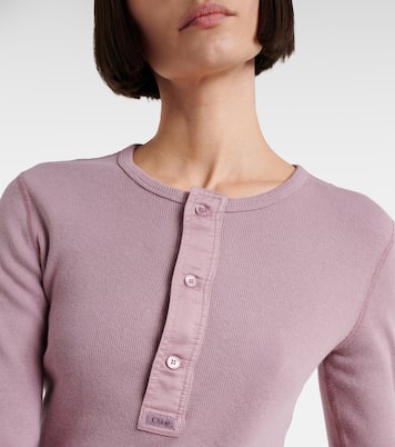 Camiseta con botones acanalada de algodón | Chloé